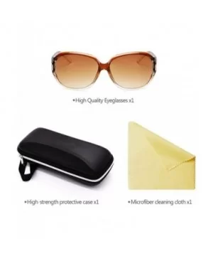 Womens Oversized Sunglasses Vintage Fashion Glasses for Driving Outdoor - Brown - CN18RNRKZDD $5.81 Oversized