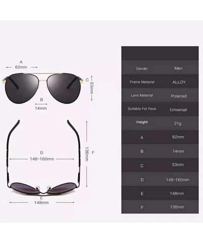 Men's Metal Large Frame Toad Lens Classic Polarizing Sunglasses for Driving Sunglasses - A - CH18QS00XUN $28.02 Aviator