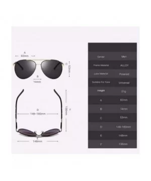 Men's Metal Large Frame Toad Lens Classic Polarizing Sunglasses for Driving Sunglasses - A - CH18QS00XUN $28.02 Aviator