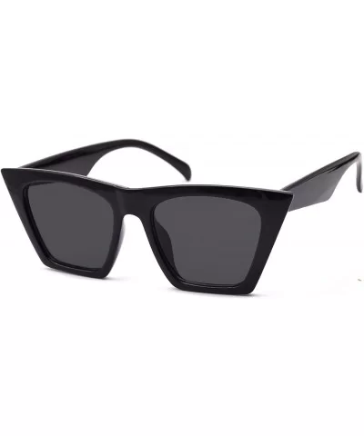 Square Cat Eye Sunglasses for Women Fashion Trendy Style Shades - Black - CP199E4NICY $5.04 Cat Eye