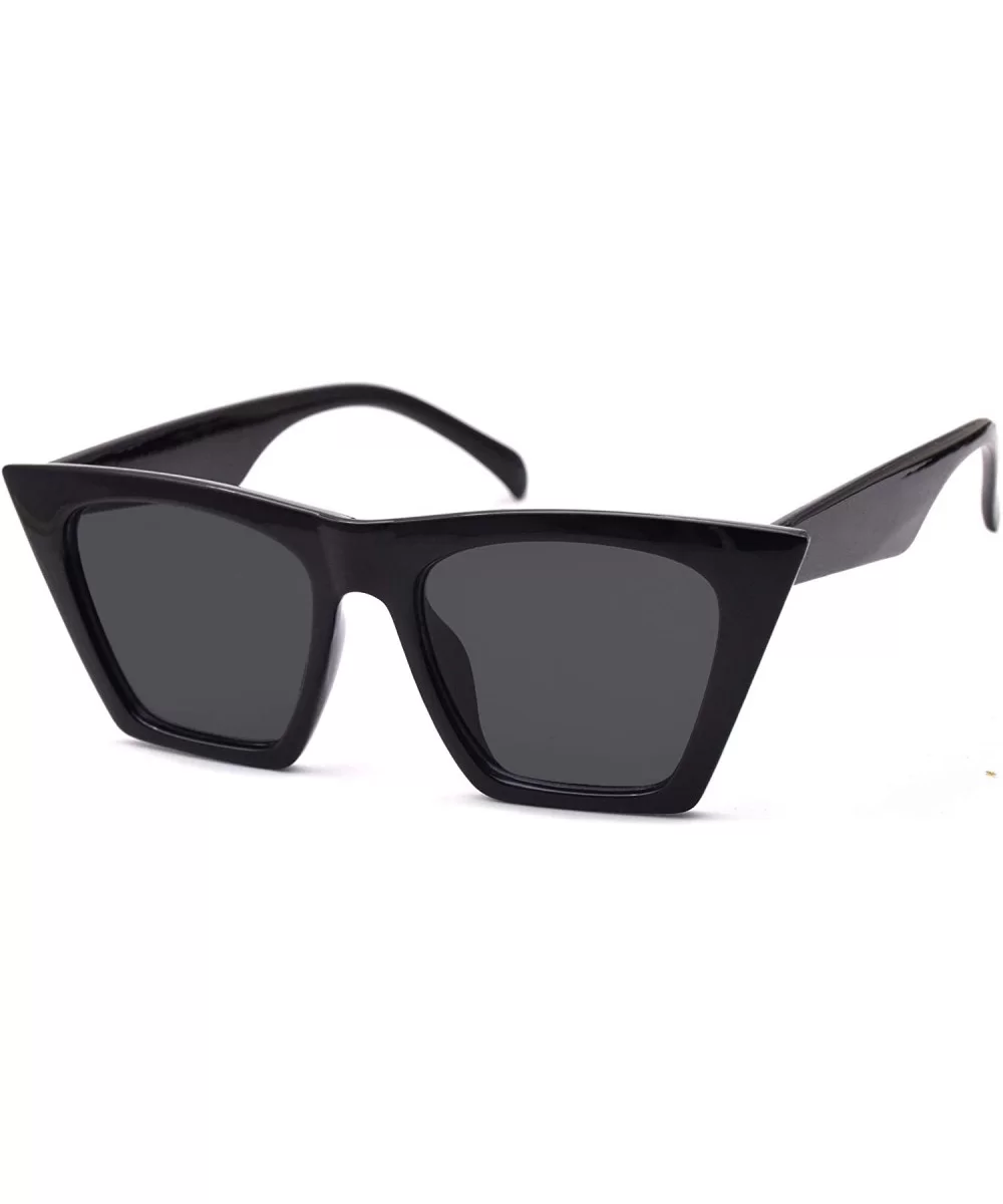 Square Cat Eye Sunglasses for Women Fashion Trendy Style Shades - Black - CP199E4NICY $5.04 Cat Eye