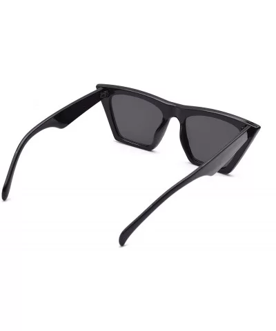 Square Cat Eye Sunglasses for Women Fashion Trendy Style Shades - Black - CP199E4NICY $5.04 Cat Eye