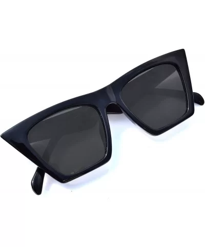 Square Cat Eye Sunglasses for Women Fashion Trendy Style Shades - Black - CP199E4NICY $5.04 Cat Eye