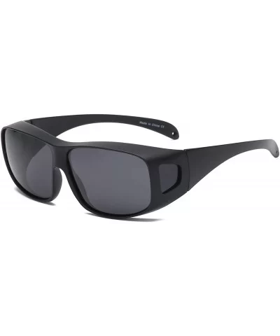 Men Retro Vintage Sports Shield Rectangular Polarized HD Fashion Sunglasses - Black - C218WU6UAN8 $13.45 Sport