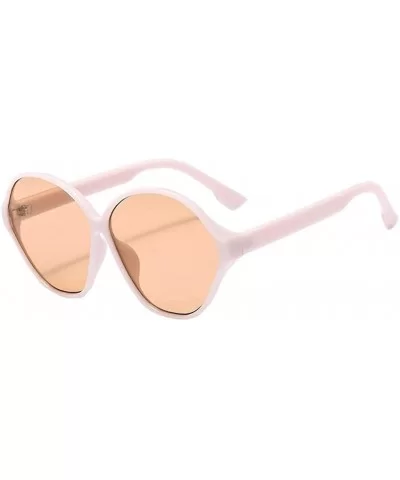 Men Women Square Sunglasses Retro Sunglasses Fashion Sunglass Semi-Rimless Frame Driving Sun glasses Sunglasses - CK19076RAER...