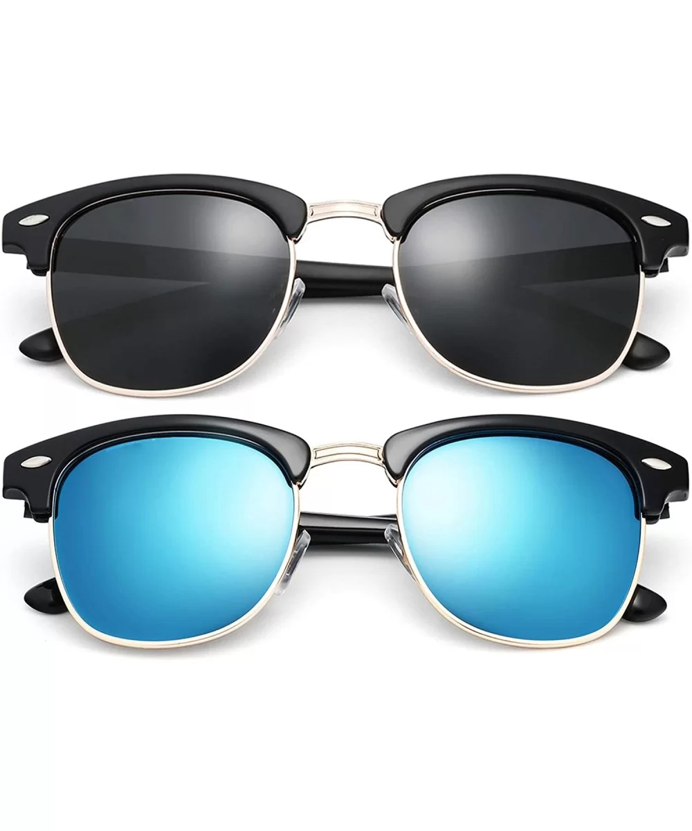 SUNGLASSES FOR MEN WOMEN - Half Frame Polarized Classic fashion womens mens sunglasses FD4003 - C218S5I2UZL $9.53 Aviator