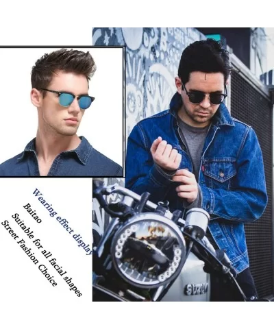 SUNGLASSES FOR MEN WOMEN - Half Frame Polarized Classic fashion womens mens sunglasses FD4003 - C218S5I2UZL $9.53 Aviator