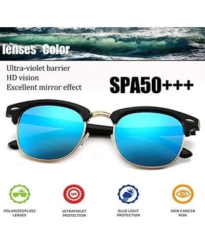 SUNGLASSES FOR MEN WOMEN - Half Frame Polarized Classic fashion womens mens sunglasses FD4003 - C218S5I2UZL $9.53 Aviator