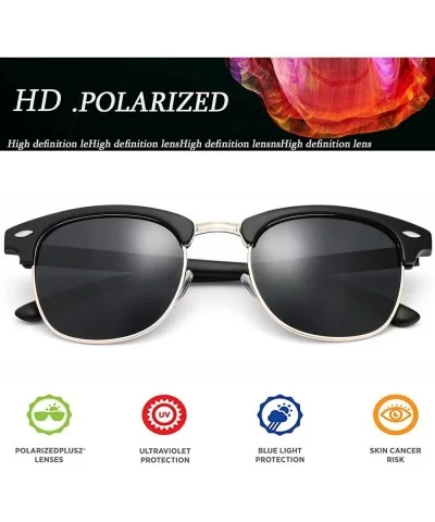 SUNGLASSES FOR MEN WOMEN - Half Frame Polarized Classic fashion womens mens sunglasses FD4003 - C218S5I2UZL $9.53 Aviator