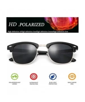 SUNGLASSES FOR MEN WOMEN - Half Frame Polarized Classic fashion womens mens sunglasses FD4003 - C218S5I2UZL $9.53 Aviator