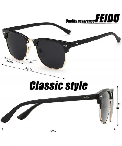 SUNGLASSES FOR MEN WOMEN - Half Frame Polarized Classic fashion womens mens sunglasses FD4003 - C218S5I2UZL $9.53 Aviator