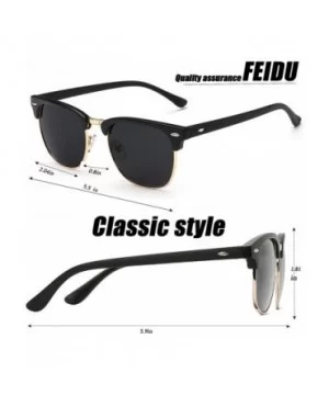 SUNGLASSES FOR MEN WOMEN - Half Frame Polarized Classic fashion womens mens sunglasses FD4003 - C218S5I2UZL $9.53 Aviator