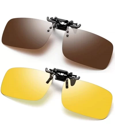 Polarized Sunglasses Anti Glare Fishing Prescription - Brown + Night Yellow - CP193SUSLU8 $8.73 Rectangular