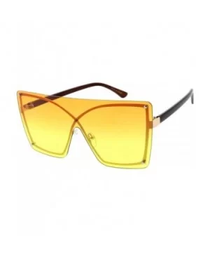 Flat Top Uni Candy Lens 60s Retro Fashion Aviator Sunglasses - Yellow - CR18UTAOHA0 $7.51 Shield