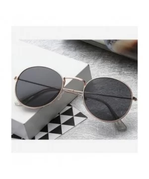 Fashion Women Round Sunglasses Retro Brand Design Men Coating Silver Green - Silver Blue - CF18YZUOIQ7 $4.80 Round