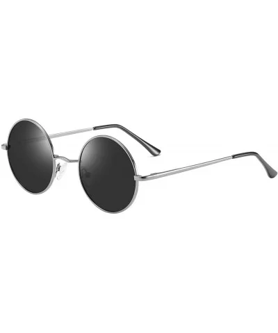 John Lennon Vintage Round Polarized Hippie Sunglasses Small Circle Sun Glasses 8037 - Gun - C31936N4KEC $5.86 Sport