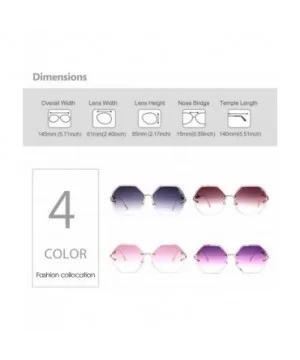 Trendy Oversized Rimless Diamond Cutting lens Sunglasses For women UV400 - Gradient Brown Lens - CK18N0CXDHC $15.33 Rimless