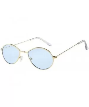 Women's Fashion Retro Small Oval Shades Frame UV Protection Polarized Sunglasses - Blue - C818DZNWZ7E $6.42 Oval