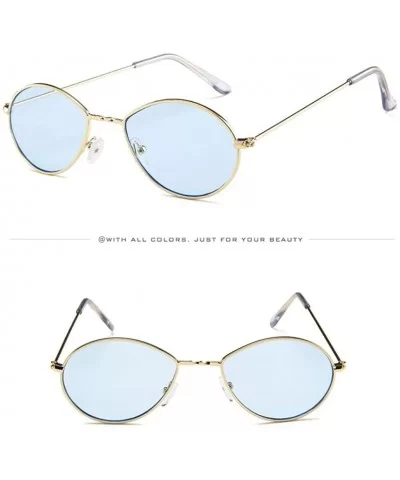 Women's Fashion Retro Small Oval Shades Frame UV Protection Polarized Sunglasses - Blue - C818DZNWZ7E $6.42 Oval