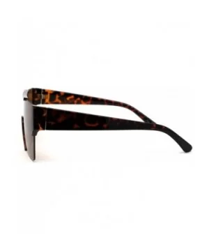 Mens 80s Chic Minimal Exposed Lens Shield Retro Fashion Sunglasses - Tortoise Brown - C81969Y6QYR $8.69 Rectangular