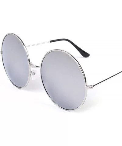 Big Round Sunglasses Women Glasses Lady Luxury Mirror Retro Metal Sun Tiny Female Men - 4 - C2198ZYGW50 $21.98 Aviator