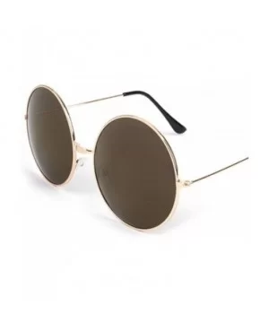 Big Round Sunglasses Women Glasses Lady Luxury Mirror Retro Metal Sun Tiny Female Men - 4 - C2198ZYGW50 $21.98 Aviator