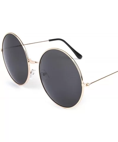 Big Round Sunglasses Women Glasses Lady Luxury Mirror Retro Metal Sun Tiny Female Men - 4 - C2198ZYGW50 $21.98 Aviator