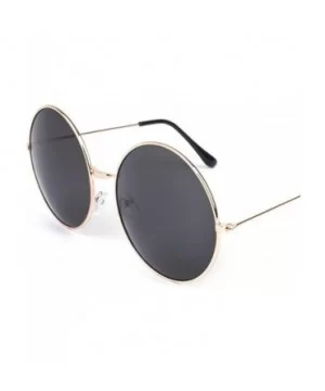 Big Round Sunglasses Women Glasses Lady Luxury Mirror Retro Metal Sun Tiny Female Men - 4 - C2198ZYGW50 $21.98 Aviator