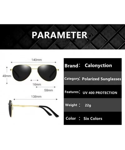 Unisex Polarized Sunglasses Classic Retro Mirror Glasses 100% UV protection - Golden-black - CP18W5NN5IQ $15.38 Oval