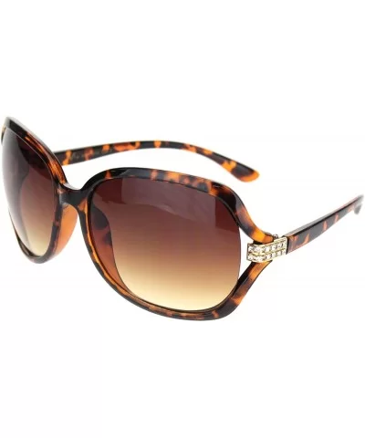 Womens Iced Rhinestone Jewel Hinge Butterfly Sunglasses - Tortoise Brown - CI18NWSZRMX $7.01 Butterfly