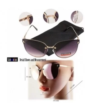 Rimless Cat Eye Butterfly Mirrored/Gradient Sunglasses for Women A001 - Gold/ Flash Blue Revo - CE1855I973H $11.21 Cat Eye