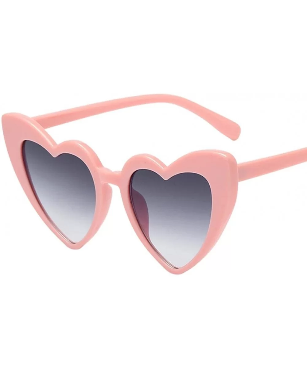 Heart-shaped Sunglasses for Women - Fashion Sunglasses Heart-shaped Shades Integrated UV Glasses Eye Wear - C - CY18DQXA8TZ $...