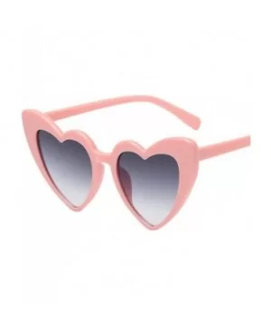 Heart-shaped Sunglasses for Women - Fashion Sunglasses Heart-shaped Shades Integrated UV Glasses Eye Wear - C - CY18DQXA8TZ $...