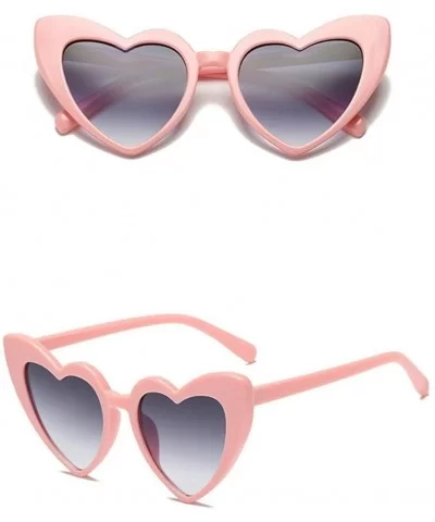 Heart-shaped Sunglasses for Women - Fashion Sunglasses Heart-shaped Shades Integrated UV Glasses Eye Wear - C - CY18DQXA8TZ $...