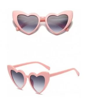 Heart-shaped Sunglasses for Women - Fashion Sunglasses Heart-shaped Shades Integrated UV Glasses Eye Wear - C - CY18DQXA8TZ $...