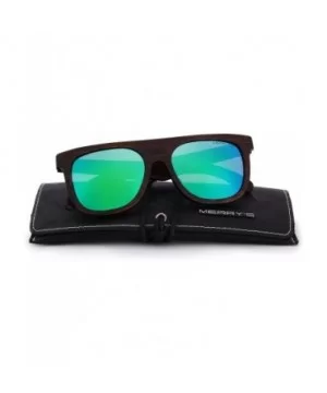 Men Wooden Polarized Sunglasses 100% UV Protection vintage Eyewear S5085 - Green - C3185DICXWN $15.79 Square