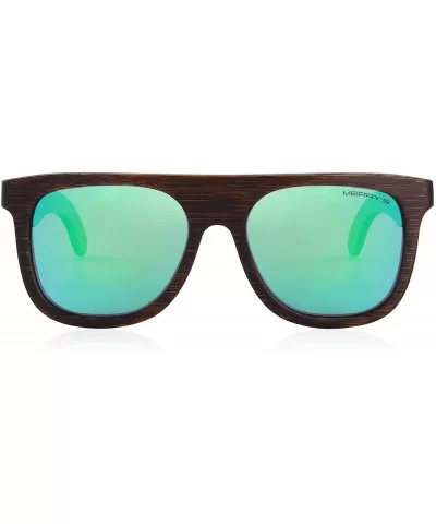 Men Wooden Polarized Sunglasses 100% UV Protection vintage Eyewear S5085 - Green - C3185DICXWN $15.79 Square