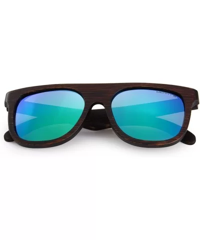 Men Wooden Polarized Sunglasses 100% UV Protection vintage Eyewear S5085 - Green - C3185DICXWN $15.79 Square