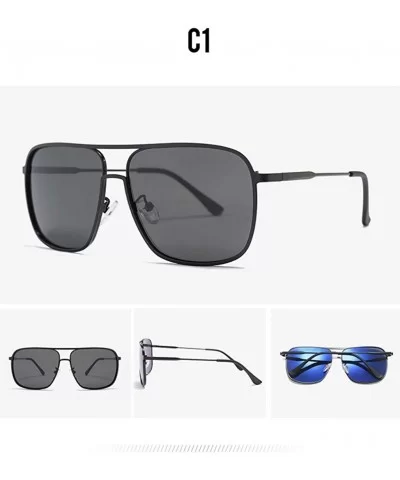 Men's Retro Polarized Sunglasses New TAC1.1 Glasses Outdoor Driving Sunglasses - Black Grey C1 - CA190598ELG $18.15 Square