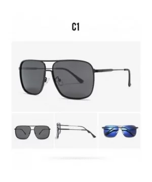 Men's Retro Polarized Sunglasses New TAC1.1 Glasses Outdoor Driving Sunglasses - Black Grey C1 - CA190598ELG $18.15 Square