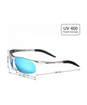 Mens Sports Polarized Sunglasses UV Protection Sunglasses for Men Fishing Driving Half Frame A8177 - A8177-blue - C318RYWGKWI...