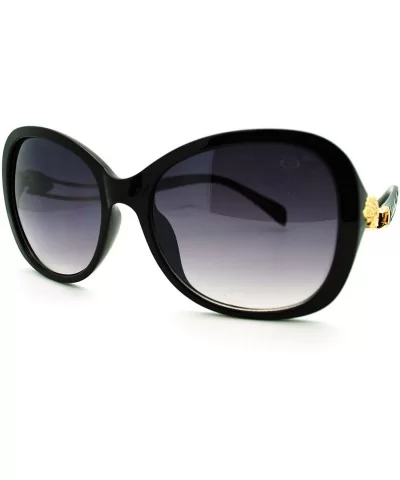 Womens Soft Butterfly Frame Sunglasses Wavy Curved Design - Black - CB11LOHV0AN $6.70 Butterfly