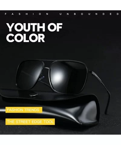 Men's Retro Polarized Sunglasses New TAC1.1 Glasses Outdoor Driving Sunglasses - Black Grey C1 - CA190598ELG $18.15 Square