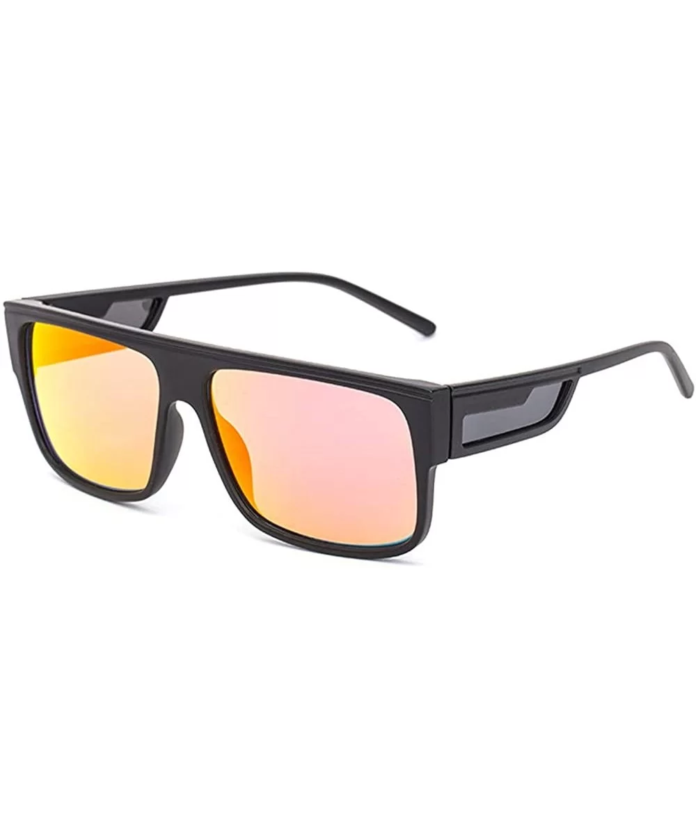 Retro Sport Sunglasses for Men Women Ultra Light Material Color Mirrored Mirrored Lens - 4 - C0199MTTQKA $9.93 Sport