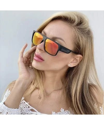 Retro Sport Sunglasses for Men Women Ultra Light Material Color Mirrored Mirrored Lens - 4 - C0199MTTQKA $9.93 Sport