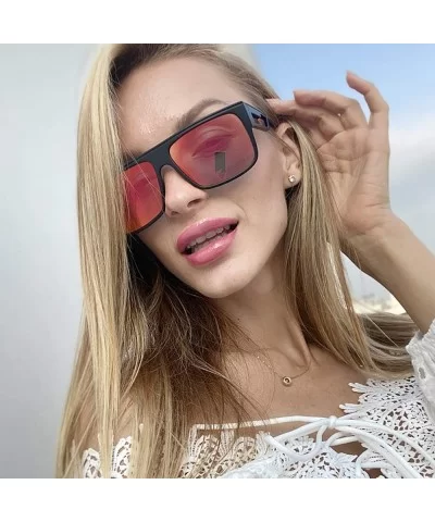 Retro Sport Sunglasses for Men Women Ultra Light Material Color Mirrored Mirrored Lens - 4 - C0199MTTQKA $9.93 Sport