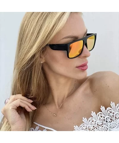 Retro Sport Sunglasses for Men Women Ultra Light Material Color Mirrored Mirrored Lens - 4 - C0199MTTQKA $9.93 Sport