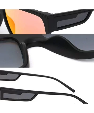 Retro Sport Sunglasses for Men Women Ultra Light Material Color Mirrored Mirrored Lens - 4 - C0199MTTQKA $9.93 Sport