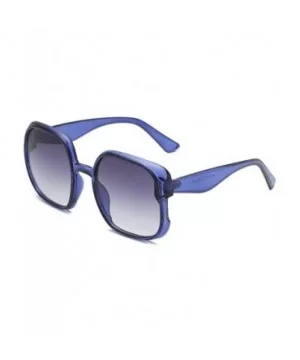 Fashion New Square Gradient sunglasses Large frame Lady sun glasses Mens Goggle uv400 - Blue - C718RO3WRIM $8.54 Goggle