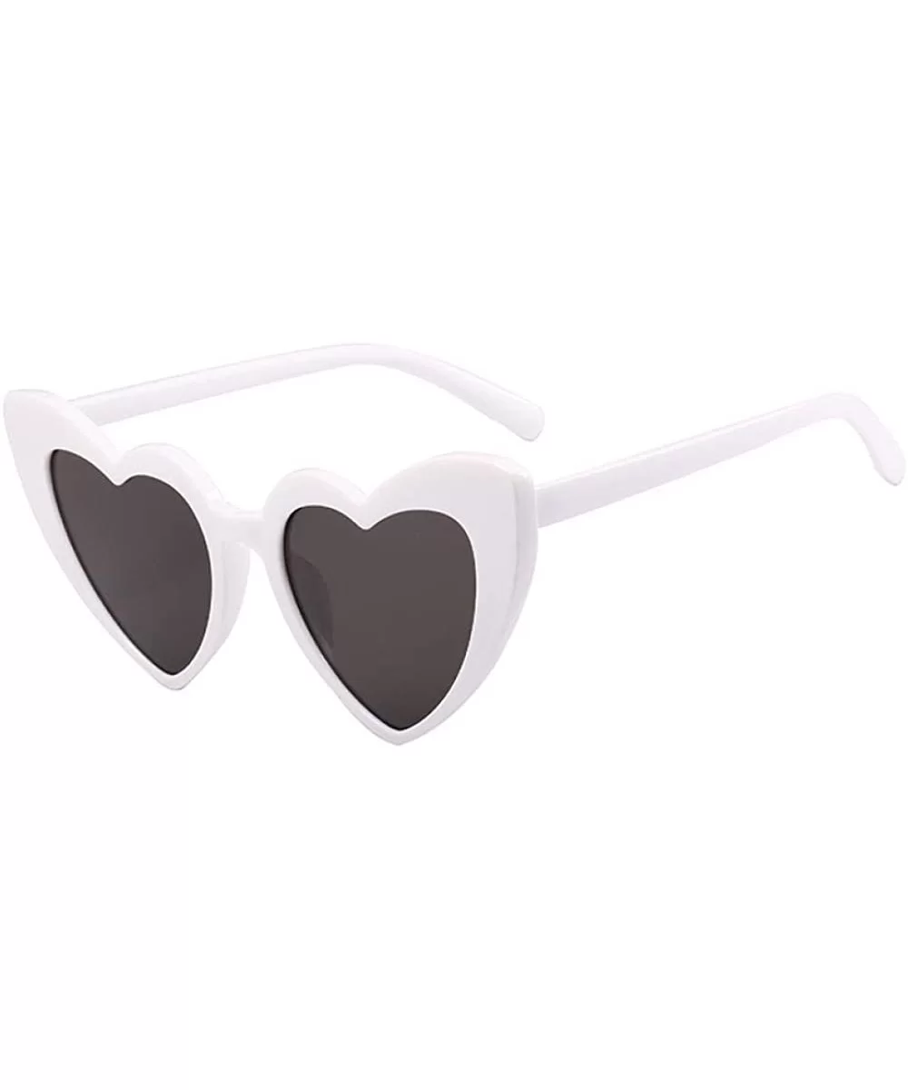 Heart Sunglasses Women Brand Designer Cat Eye Sun Glasses Retro Love Bgray - Wgray - CU18YZWIX6R $5.81 Aviator